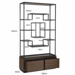 Casa Padrino Luxus Regalschrank Dunkelbraun / Schwarz 120 x H. 240 cm - Luxus Möbel