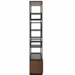 Casa Padrino Luxus Regalschrank Dunkelbraun / Schwarz 120 x H. 240 cm - Luxus Möbel