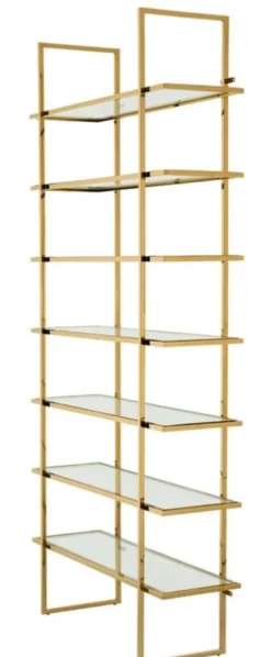 Casa Padrino Luxus Regalschrank Gold 120,5 x 40 x H. 253 cm - Luxus Möbel