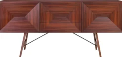 Casa Padrino Luxus Rosenholz Sideboard mit 2 Türen und 3 Schubladen Braun 200 x 50 x H. 90 cm - Luxus Qualität
