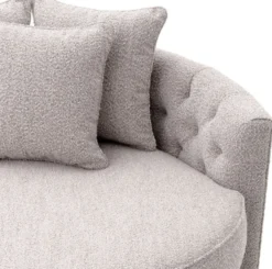 Casa Padrino Luxus Rundsofa Grau 157 x 148 x H. 90 cm - Modernes rundes Wohnzimmer Sofa mit 3 Kissen - Wohnzimmer Möbel - Luxus Möbel