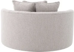 Casa Padrino Luxus Rundsofa Grau 157 x 148 x H. 90 cm - Modernes rundes Wohnzimmer Sofa mit 3 Kissen - Wohnzimmer Möbel - Luxus Möbel