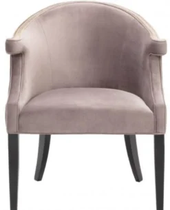 Casa Padrino Luxus Salon Samt Sessel Taupe / Schwarz 70 x 70 x H. 83 cm - Hotel Möbel