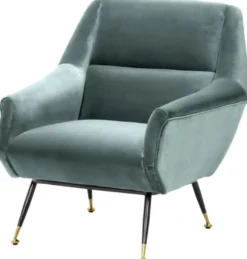 Casa Padrino Luxus Salon Sessel Dunkeltürkis / Schwarz / Messing 75 x 75 x H. 78 cm - Hotel Möbel