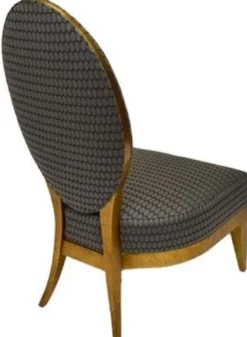Casa Padrino Luxus Salon Sessel Silber / Schwarz / Hellbraun 65 x 77 x H. 114 cm - Luxus Qualität