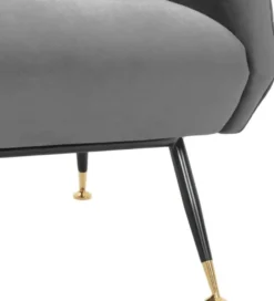 Casa Padrino Luxus Salon Sessel Grau / Schwarz / Messing 75 x 75 x H. 78 cm - Hotel Möbel
