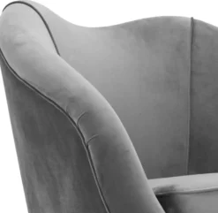 Casa Padrino Luxus Salon Sessel Grau / Messing 85 x 77 x H. 80 cm - Luxus Kollektion