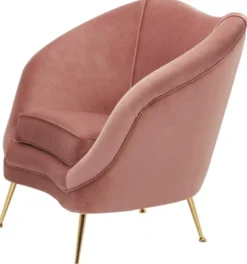 Casa Padrino Luxus Salon Sessel Rosa / Messing 85 x 77 x H. 80 cm - Luxus Kollektion