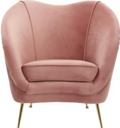 Casa Padrino Luxus Salon Sessel Rosa / Messing 85 x 77 x H. 80 cm - Luxus Kollektion