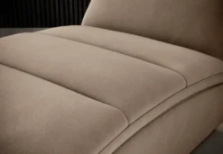 Casa Padrino Luxus Samt Chaiselongue mit Kopfkissen Hellbraun 170 cm