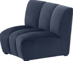Casa Padrino Luxus Samt Couch Mitternachtsblau 109 x 95 x H. 83,5 cm - Gebogenes & Erweiterbares Luxus Wohnzimmer Sofa