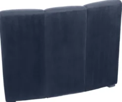 Casa Padrino Luxus Samt Couch Mitternachtsblau 109 x 95 x H. 83,5 cm - Gebogenes & Erweiterbares Luxus Wohnzimmer Sofa