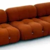 Casa Padrino Luxus Samt 3er Sofa Orange 270 x 90 x H. 68 - Handgefertigtes Wohnzimmer Sofa mit edlem Samtstoff - Handgefertigte Wohnzimmer Möbel - Luxus Möbel - Luxus Einrichtung