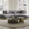Casa Padrino Luxus Samt 4er Sofa Grau / Gold 330 x 120 x H. 76 cm - Wohnzimmer Sofa mit edlem Samtstoff - Wohnzimmer Möbel - Luxus Möbel - Wohnzimmer Einrichtung - Luxus Einrichtung