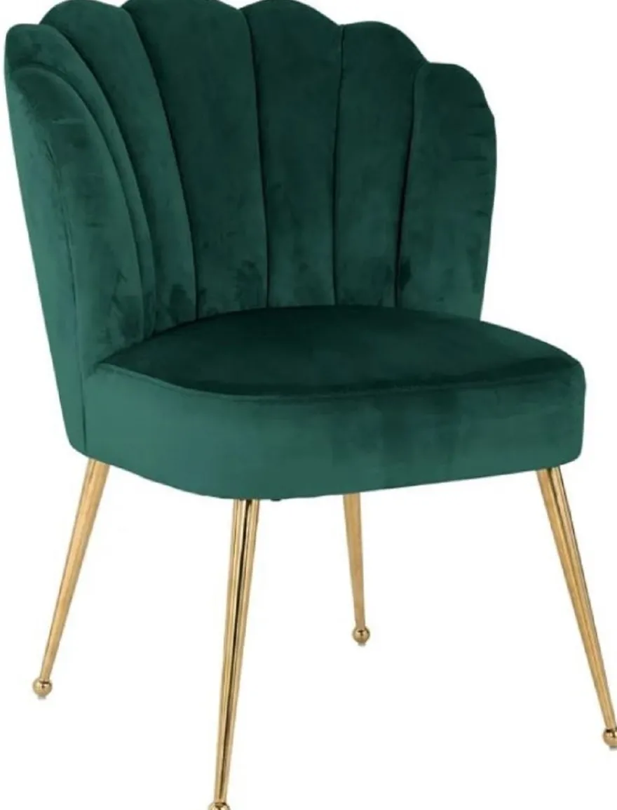 Casa Padrino Luxus Samt Esszimmer Stuhl Grün / Gold 66 x 64 x H. 86 cm - Küchenstuhl mit Samtsoff - Esszimmer Möbel - Küchen Möbel - Luxus Möbel