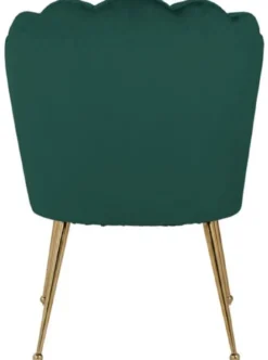 Casa Padrino Luxus Samt Esszimmer Stuhl Grün / Gold 66 x 64 x H. 86 cm - Küchenstuhl mit Samtsoff - Esszimmer Möbel - Küchen Möbel - Luxus Möbel
