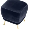 Casa Padrino Luxus Samt Hocker Mitternachtsblau / Messingfarben 47 x 47 x H. 47 cm - Luxus Möbel