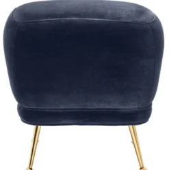 Casa Padrino Luxus Samt Hocker Mitternachtsblau / Messingfarben 47 x 47 x H. 47 cm - Luxus Möbel