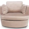 Casa Padrino Luxus Samt Sessel Champagnerfarben 101 x 94 x H. 78 cm - Wohnzimmer Sessel - Luxus Wohnzimmer Möbel