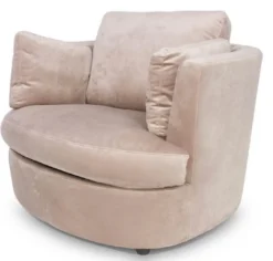 Casa Padrino Luxus Samt Sessel Champagnerfarben 101 x 94 x H. 78 cm - Wohnzimmer Sessel - Luxus Wohnzimmer Möbel