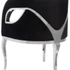 Casa Padrino Luxus Samt Sessel Schwarz / Silber 78 x 55 x H. 59 cm - Wohnzimmer Sessel - Hotel Sessel - Wohnzimmer Möbel - Luxus Möbel - Wohnzimmer Einrichtung - Luxus Einrichtung - Möbel Luxus
