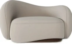 Casa Padrino Luxus Samt Sessel linke Seite Grau / Dunkelbraun / Messing 110 x 105 x H. 78 cm - Wohnzimmer Sessel - Hotel Sessel - Wohnzimmer Möbel - Hotel Möbel - Luxus Möbel
