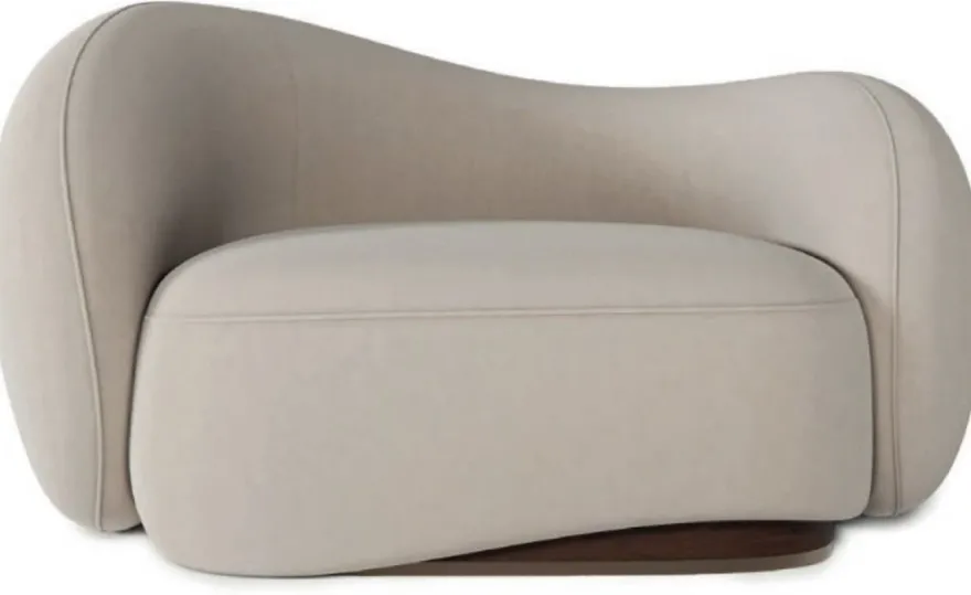 Casa Padrino Luxus Samt Sessel linke Seite Grau / Dunkelbraun / Messing 110 x 105 x H. 78 cm - Wohnzimmer Sessel - Hotel Sessel - Wohnzimmer Möbel - Hotel Möbel - Luxus Möbel