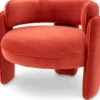 Casa Padrino Luxus Samt Sessel Orange 80 x 71 x H. 68,5 cm - Wohnzimmer Sessel - Hotel Sessel - Wohnzimmer Möbel - Luxus Möbel - Wohnzimmer Einrichtung - Luxus Einrichtung - Möbel Luxus