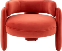 Casa Padrino Luxus Samt Sessel Orange 80 x 71 x H. 68,5 cm - Wohnzimmer Sessel - Hotel Sessel - Wohnzimmer Möbel - Luxus Möbel - Wohnzimmer Einrichtung - Luxus Einrichtung - Möbel Luxus