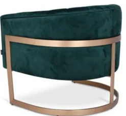 Casa Padrino Luxus Samt Sessel Dunkelgrün / Kupfer 70 x 66 x H. 68 cm - Designer Wohnzimmermöbel