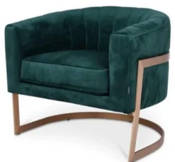 Casa Padrino Luxus Samt Sessel Dunkelgrün / Kupfer 70 x 66 x H. 68 cm - Designer Wohnzimmermöbel
