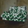 Casa Padrino Luxus Samt Sessel Grün / Weiß Muster / Schwarz / Messing 105 cm - Wohnzimmer & Hotel Möbel - Luxus Möbel