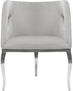 Casa Padrino Luxus Samt Sessel Grau / Silber 78 x 55 x H. 59 cm - Wohnzimmer Sessel - Hotel Sessel - Wohnzimmer Möbel - Luxus Möbel - Wohnzimmer Einrichtung - Luxus Einrichtung - Möbel Luxus