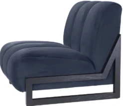 Casa Padrino Luxus Samt Sessel Mitternachtsblau / Schwarz 83,5 x 90 x H. 83,5 cm - Wohnzimmer Sessel - Hotel Sessel - Luxus Möbel