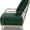 Casa Padrino Luxus Samt Sessel Dunkelgrün / Gold 65 x 72 x H. 83 cm - Moderner Edelstahl Wohnzimmer Sessel in Bambusoptik - Luxus Möbel
