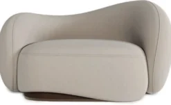Casa Padrino Luxus Samt Sessel rechte Seite Grau / Dunkelbraun / Messing 110 x 105 x H. 78 cm - Wohnzimmer Sessel - Hotel Sessel - Wohnzimmer Möbel - Hotel Möbel - Luxus Möbel