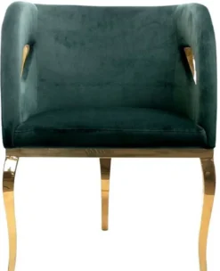 Casa Padrino Luxus Samt Sessel Grün / Gold 78 x 55 x H. 59 cm - Wohnzimmer Sessel - Hotel Sessel - Wohnzimmer Möbel - Luxus Möbel - Wohnzimmer Einrichtung - Luxus Einrichtung - Möbel Luxus