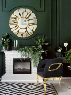 Casa Padrino Luxus Samt Sessel Schwarz / Gold 78 x 55 x H. 59 cm - Wohnzimmer Sessel - Hotel Sessel - Wohnzimmer Möbel - Luxus Möbel - Wohnzimmer Einrichtung - Luxus Einrichtung - Möbel Luxus