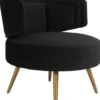 Casa Padrino Luxus Samt Sessel Schwarz / Messing 71 x 73 x H. 73 cm - Wohnzimmer Sessel - Hotel Sessel - Wohnzimmer Möbel - Luxus Möbel - Wohnzimmer Einrichtung - Luxus Einrichtung - Möbel Luxus