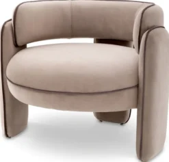 Casa Padrino Luxus Samt Sessel Greige 80 x 71 x H. 68,5 cm - Wohnzimmer Sessel - Hotel Sessel - Wohnzimmer Möbel - Luxus Möbel - Wohnzimmer Einrichtung - Luxus Einrichtung - Möbel Luxus