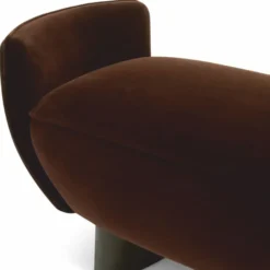 Casa Padrino Luxus Samt Sitzbank Braun / Schwarz 151 cm - Luxus Hotel Möbel