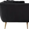 Casa Padrino Luxus Samt Sofa Anthrazit / Gold 230 x 91 x H. 75 cm - Wohnzimmer Sofa - Wohnzimmer Möbel - Luxus Möbel - Wohnzimmer Einrichtung - Luxus Einrichtung - Luxus Qualität