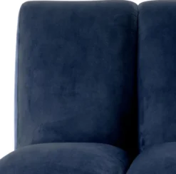 Casa Padrino Luxus Samt Sofa Element Mitternachtsblau / Schwarz 108,5 x 94,5 x H. 83 cm - Erweiterbares Wohnzimmer Sofa - Wohnzimmer Möbel - Luxus Möbel