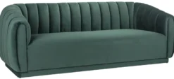 Casa Padrino Luxus Samt Sofa Grün 230 x 95 x H. 84 cm - Wohnzimmer Sofa - Wohnzimmer Möbel - Luxus Möbel - Wohnzimmer Einrichtung - Luxus Einrichtung - Luxus Qualität