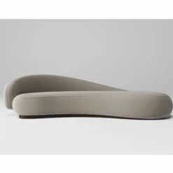 Casa Padrino Luxus Samt Sofa Linke Seite Grau / Dunkelbraun 280 cm - Wohnzimmer & Hotel Möbel