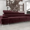 Casa Padrino Luxus Samt Sofa Lila / Silber 305 x 97 x H. 74-95 cm - Wohnzimmer Sofa mit verstellbaren Kopfstützen - Wohnzimmer Möbel - Luxus Möbel - Luxus Einrichtung
