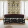 Casa Padrino Luxus Samt Sofa mit Blumenmuster Schwarz / Bunt / Lila 220 cm - Hotel Möbel - Wohnzimmer Möbel - Büro Möbel - Luxus Möbel