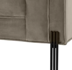 Casa Padrino Luxus Samt Sofa mit 4 Kissen Greige / Schwarz 231 x 95 x H. 68 cm - Wohnzimmer Sofa - Luxus Qualität