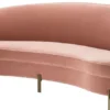 Casa Padrino Luxus Samt Sofa Rosa / Messingfarben 230 x 103 x H. 78 cm - Gebogenes Wohnzimmer Sofa - Designer Möbel