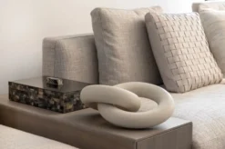 Casa Padrino Luxus Sandstein Deko Objekt Ringe Creme-Beige - Wohnzimmer Dekoration